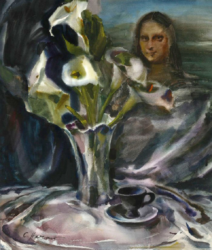 С. Нечай-Сорока. «Якось увечері». 1990-і рр. Папір, акварель